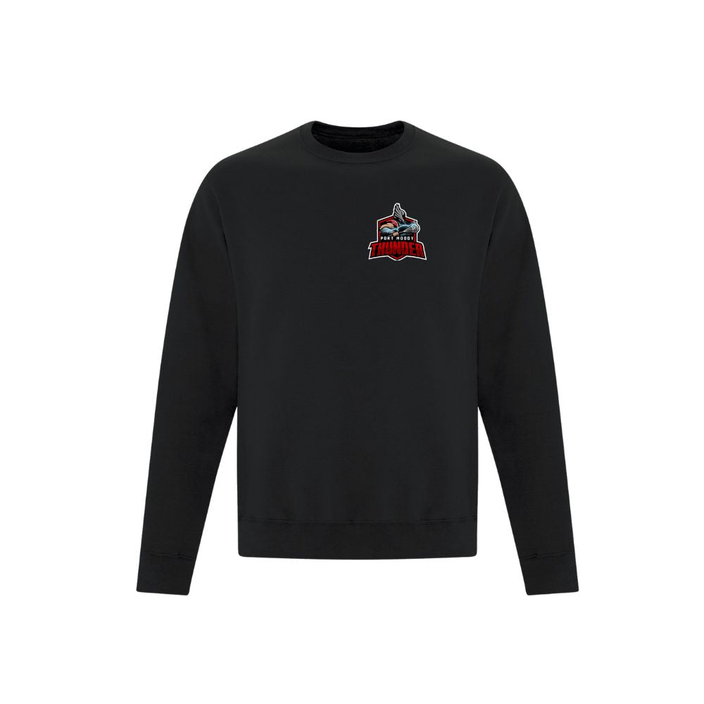 Port Moody Lacrosse Left Chest Patch Applique Crewneck - Adult