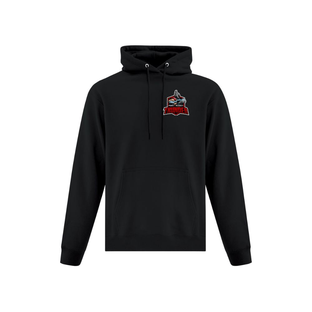 Port Moody Lacrosse Left Chest Patch Applique Hoodie - Adult