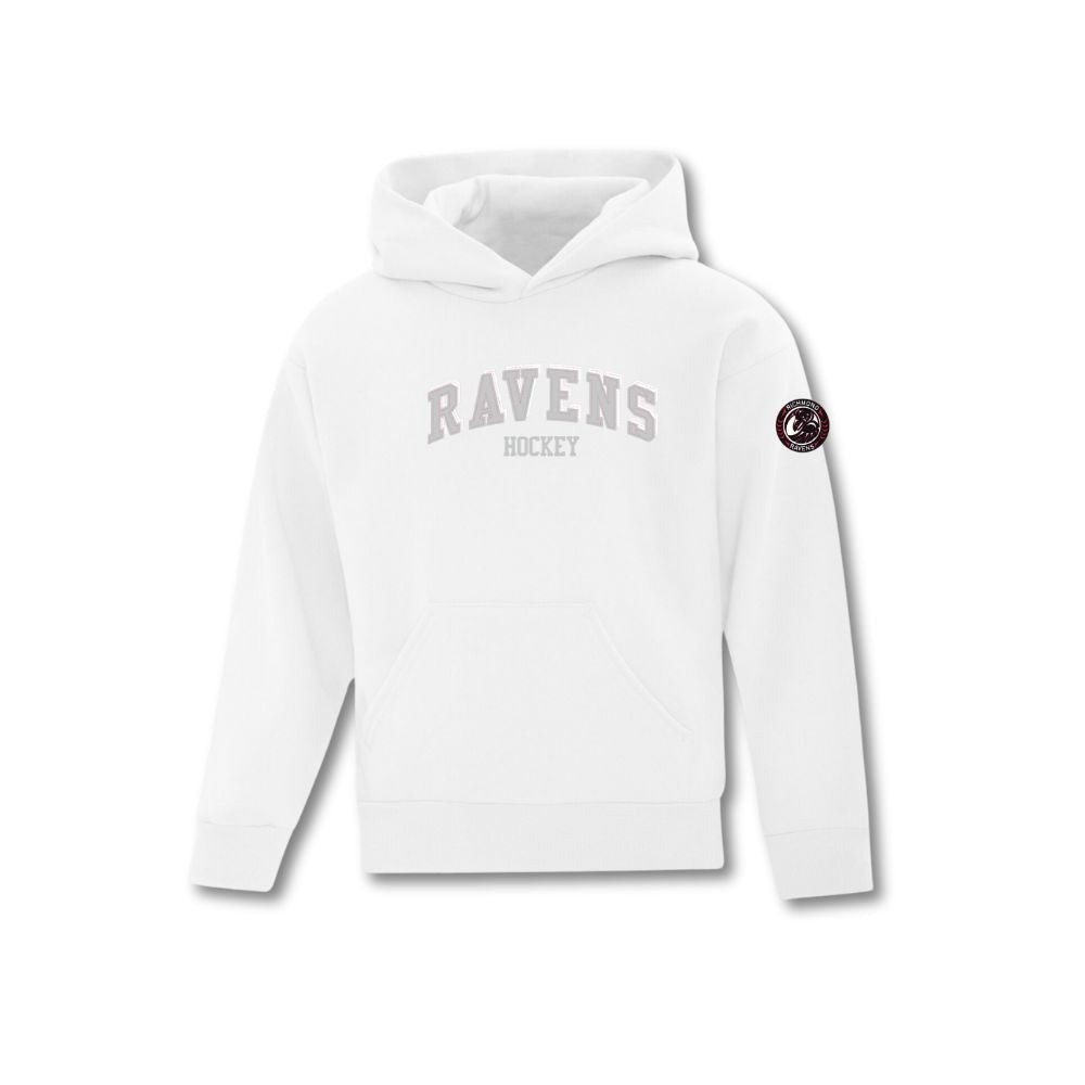 Ravens Curved Felt Logo Applique Hoodie - Youth
