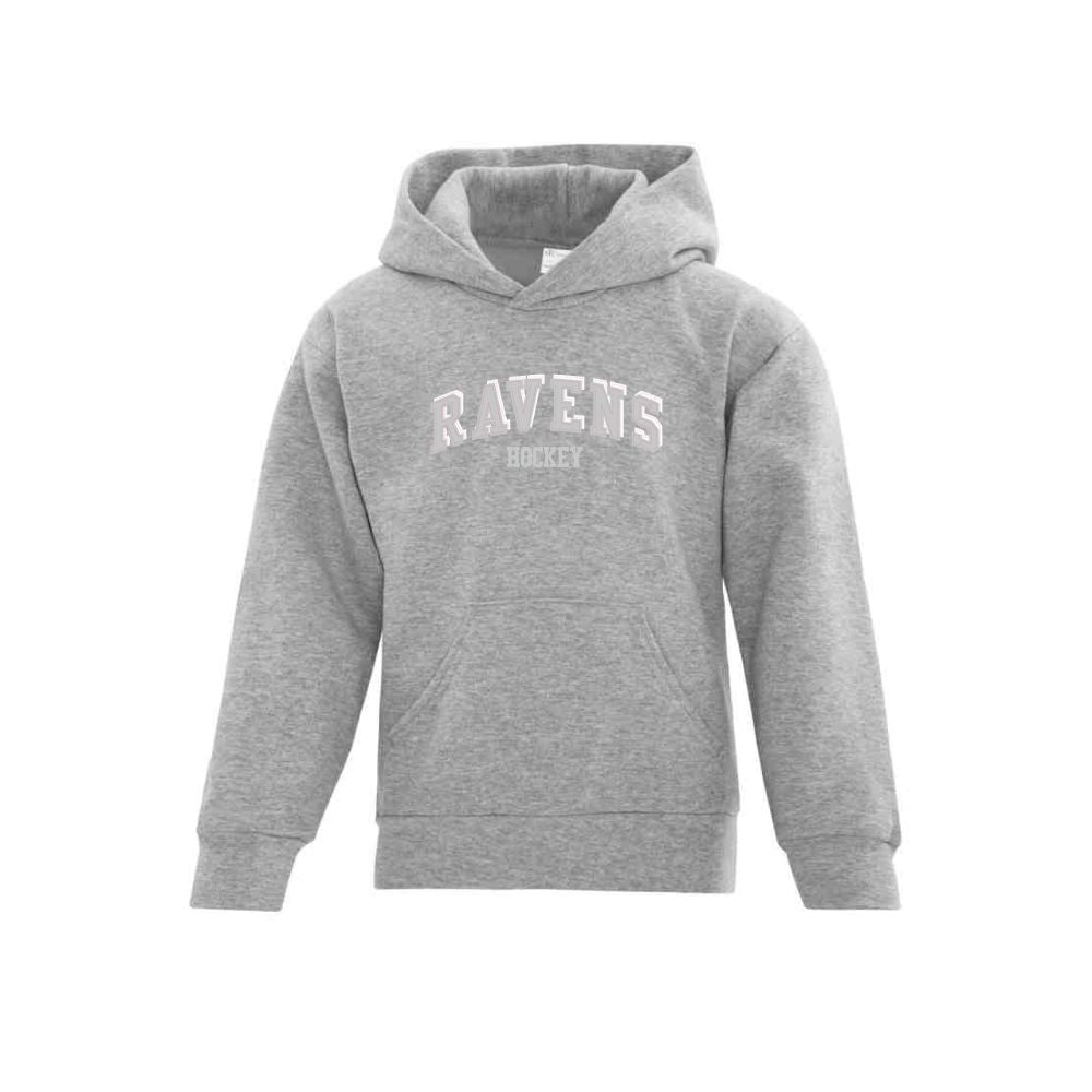 Ravens Curved Felt Logo Applique Hoodie - Youth