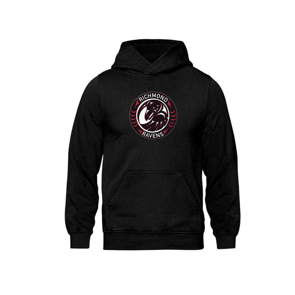 Ravens Vintage Wash Hoodie - Embroidered Logo  - Adult
