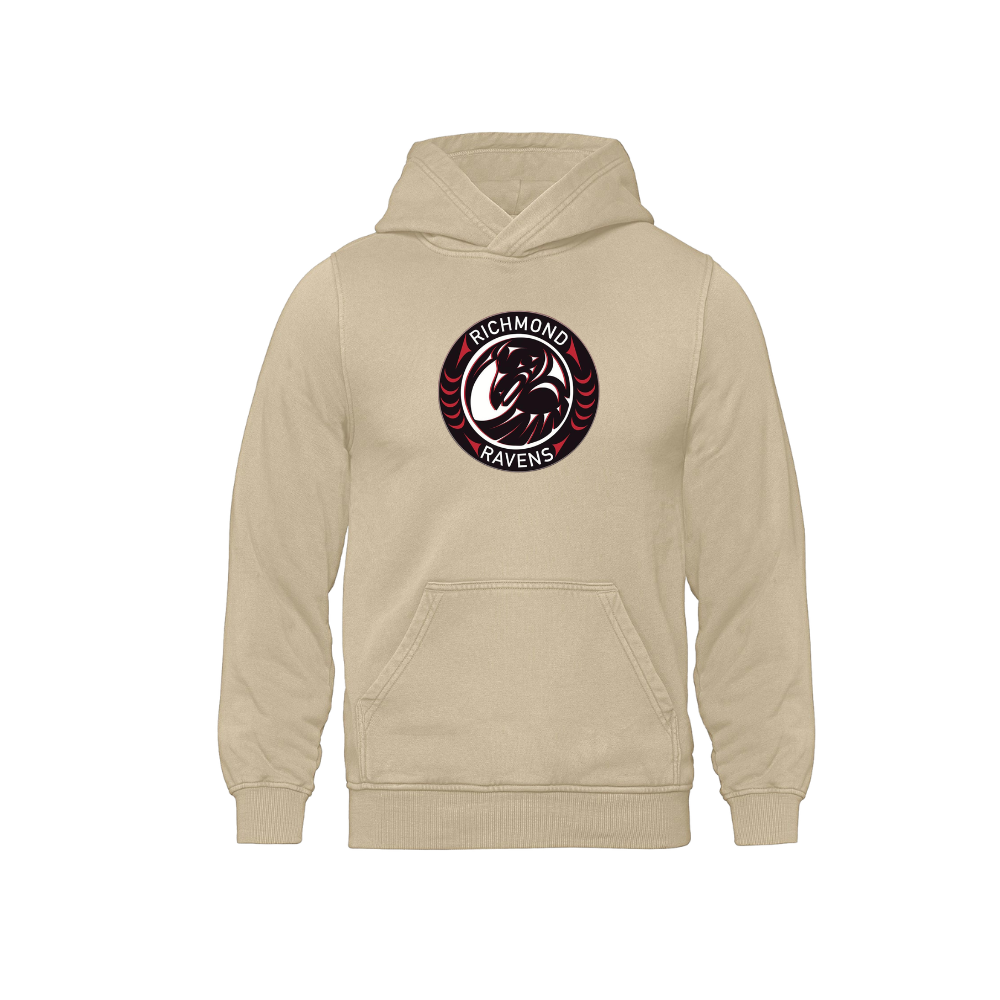 Ravens Vintage Wash Hoodie - Embroidered Logo  - Adult