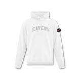 Ravens Curved Felt Logo Applique Hoodie - Adult
