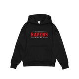 Ravens Drop Shoulder Hoodie - Applique Ravens Hockey Front Logo - Unisex