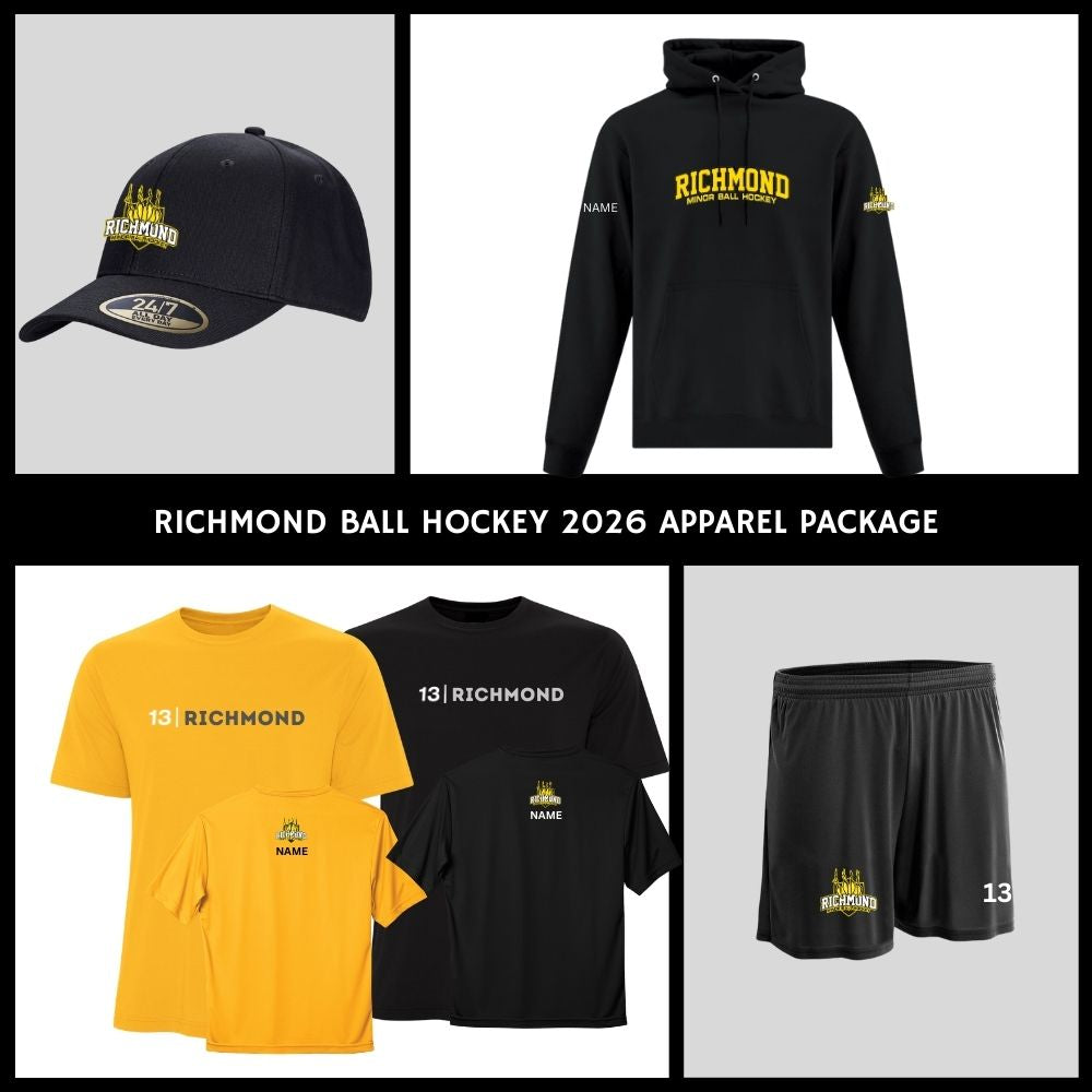 Richmond Minor Ball Hockey Hoodie, Dryfit, Shorts, Hat Package - Adult