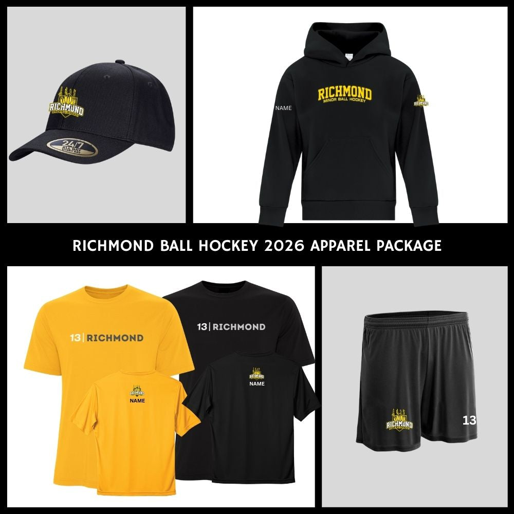 Richmond Minor Ball Hockey Hoodie, Dryfit, Shorts, Hat Package - Youth