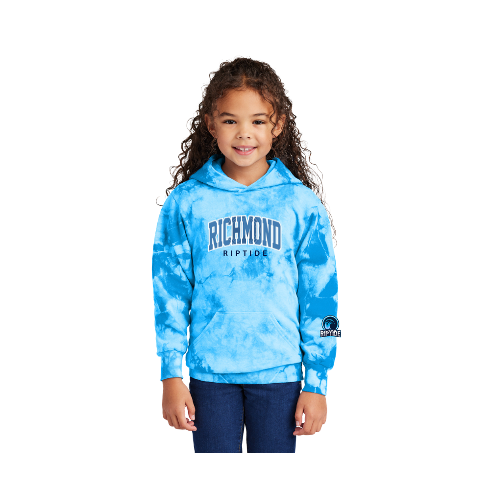 Richmond Riptide Print Word Logo Tie Dye Hoodie - Youth