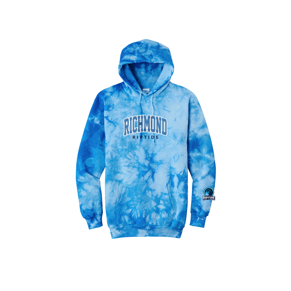 Richmond Riptide Print Word Logo Tie Dye Hoodie - Adult