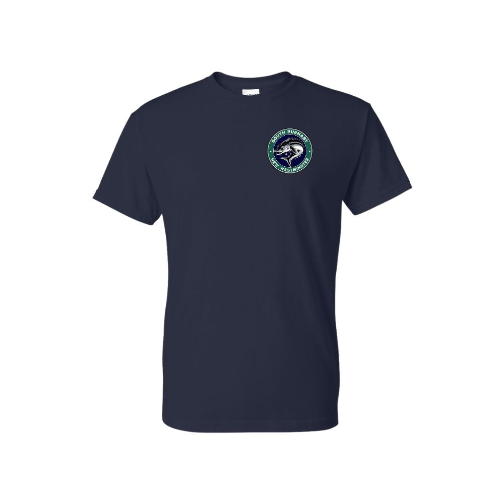 River Giants Left Chest Sturgeon Logo Gildan 8000 DryBlend Tshirt - Youth