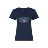 River Giants Full Front Sturgeon Logo Gildan 64V00L Ladies V-Neck Tshirt