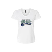River Giants Full Front Wave Logo Gildan 64V00L Ladies V-Neck Tshirt