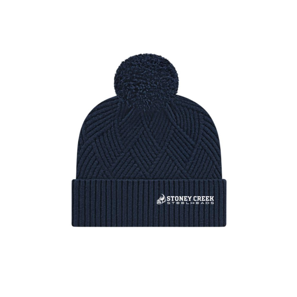 Stoney Creek Premium Diagonal Weave Pom Toque