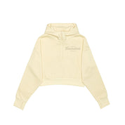T-Birds Drop Shoulder 1/2 Zip Hoodie - Cropped - Tone on Tone Handwriting Logo - Ladies
