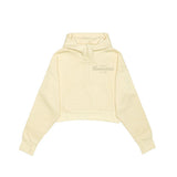 T-Birds Drop Shoulder 1/2 Zip Hoodie - Cropped - Tone on Tone Handwriting Logo - Ladies
