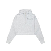 T-Birds Drop Shoulder 1/2 Zip Hoodie - Cropped - Tone on Tone Handwriting Logo - Ladies