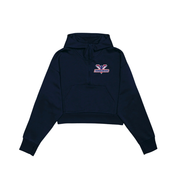 T-Birds Drop Shoulder 1/2 Zip Hoodie - Cropped - Association Logo - Ladies