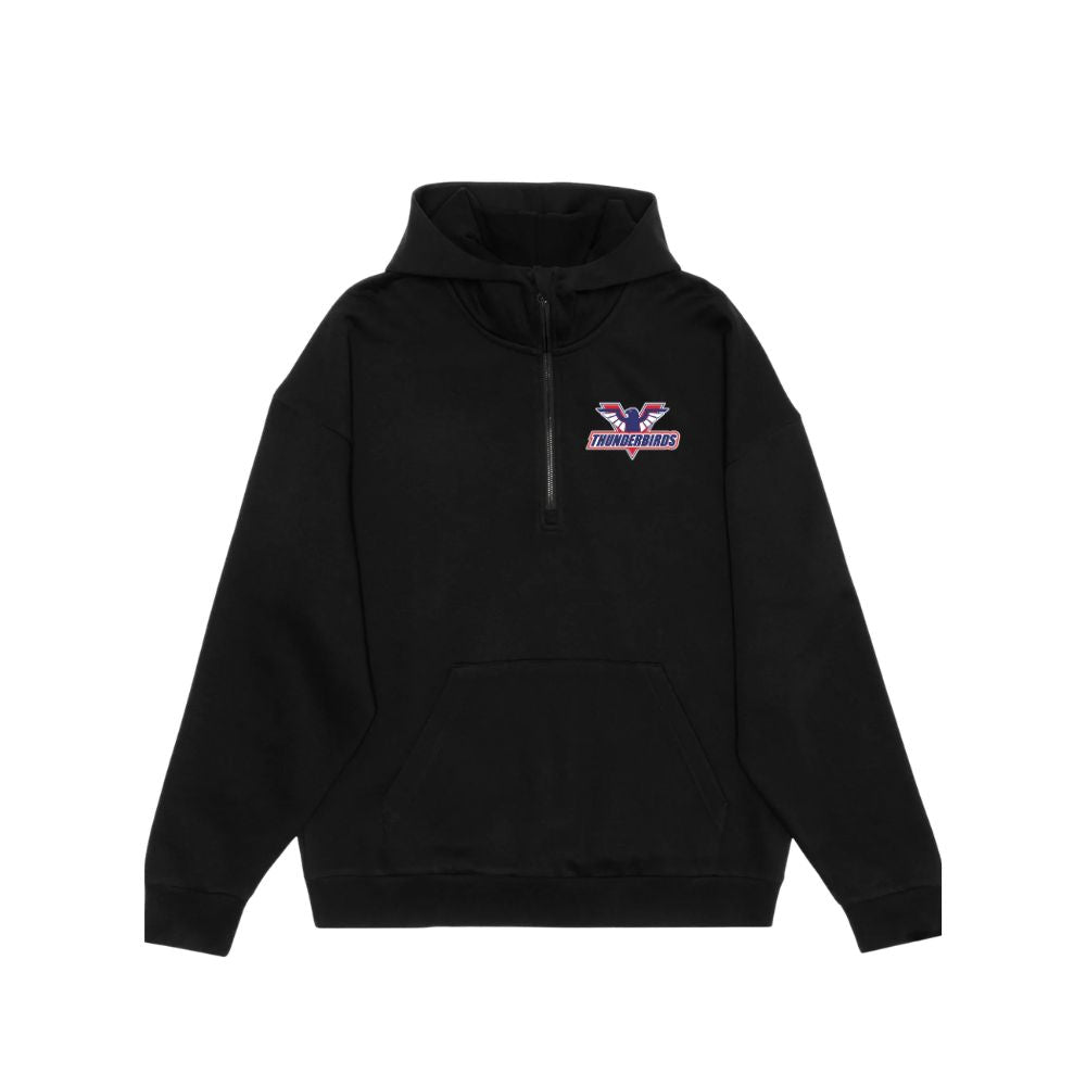 T-Birds Drop Shoulder 1/2 Zip Hoodie - Ladies