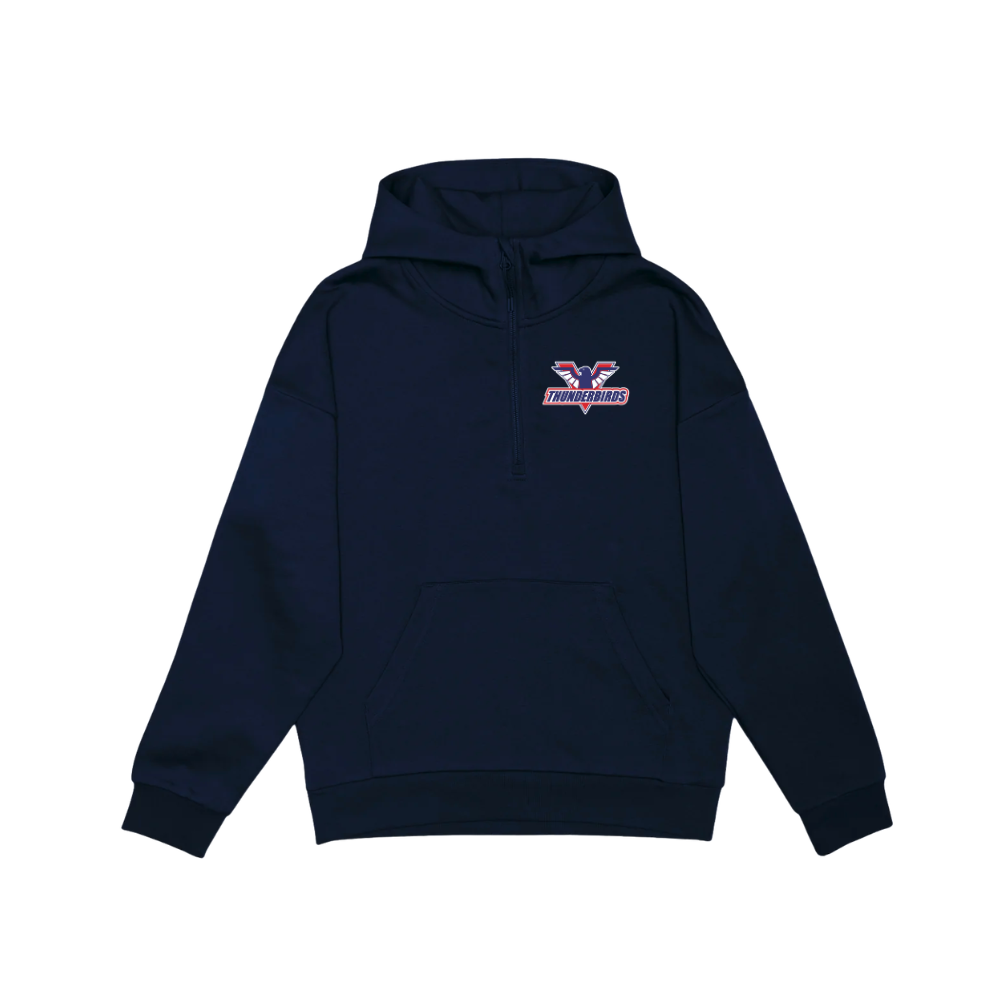 T-Birds Drop Shoulder 1/2 Zip Hoodie - Association Logo - Ladies