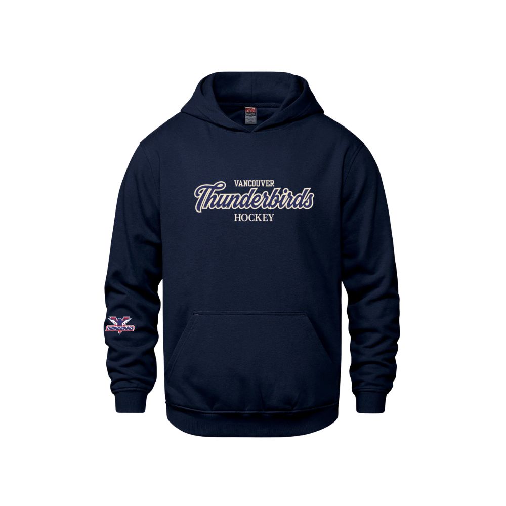 T-Birds CX2 Hoodie -  Handwriting Felt Applique Logo & Cuff Logo - Youth