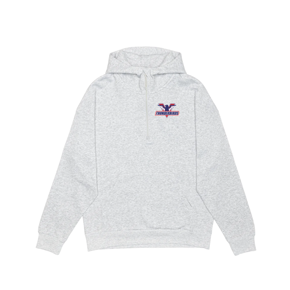 T-Birds Drop Shoulder 1/2 Zip Hoodie - Association Logo - Ladies
