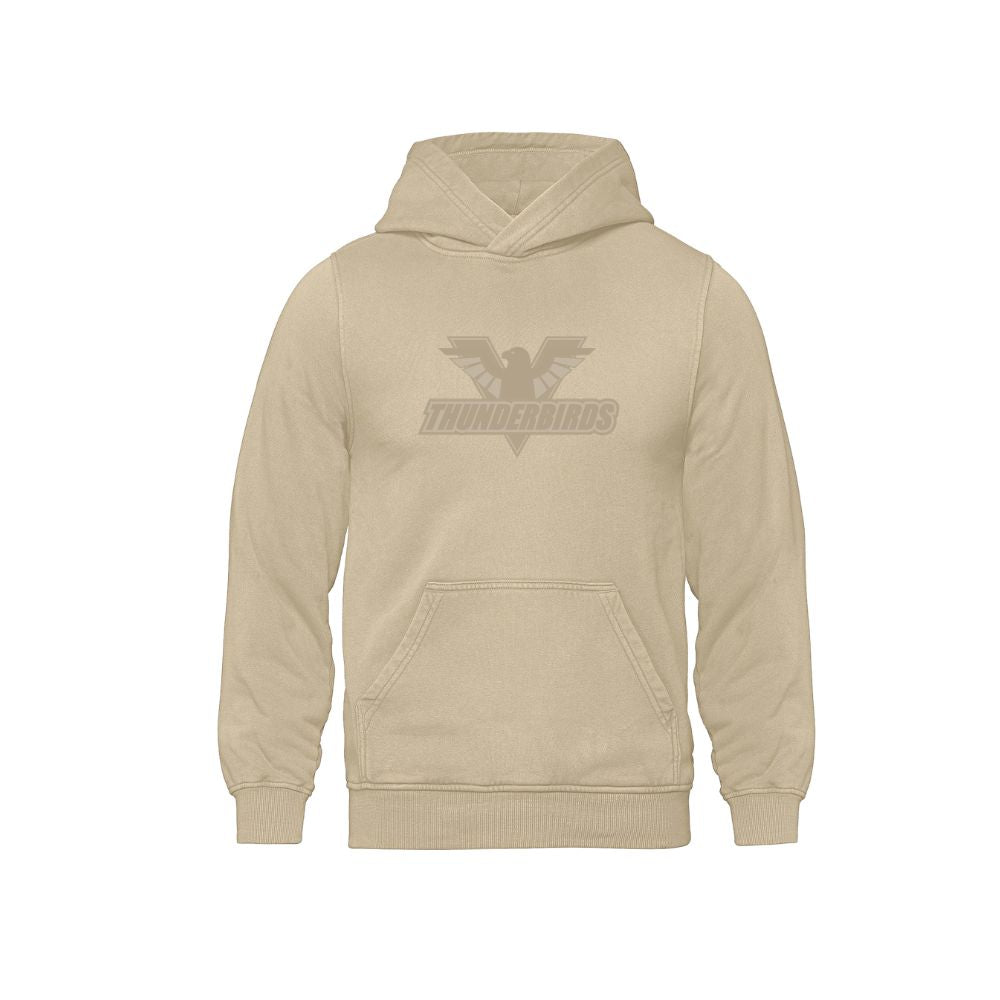T-Birds Vintage Wash Hoodie - Embroidered Tone-on-Tone Logo - Adult