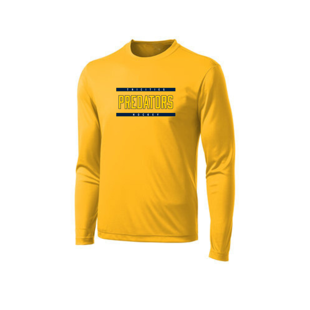 Predators Block Logo Long Sleeve Dryfit - Youth
