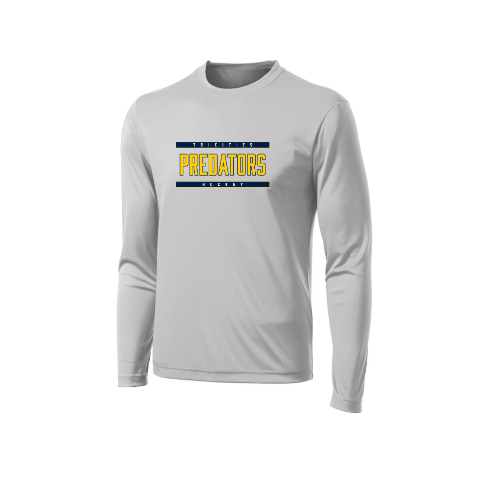 Predators Block Logo Long Sleeve Dryfit - Youth