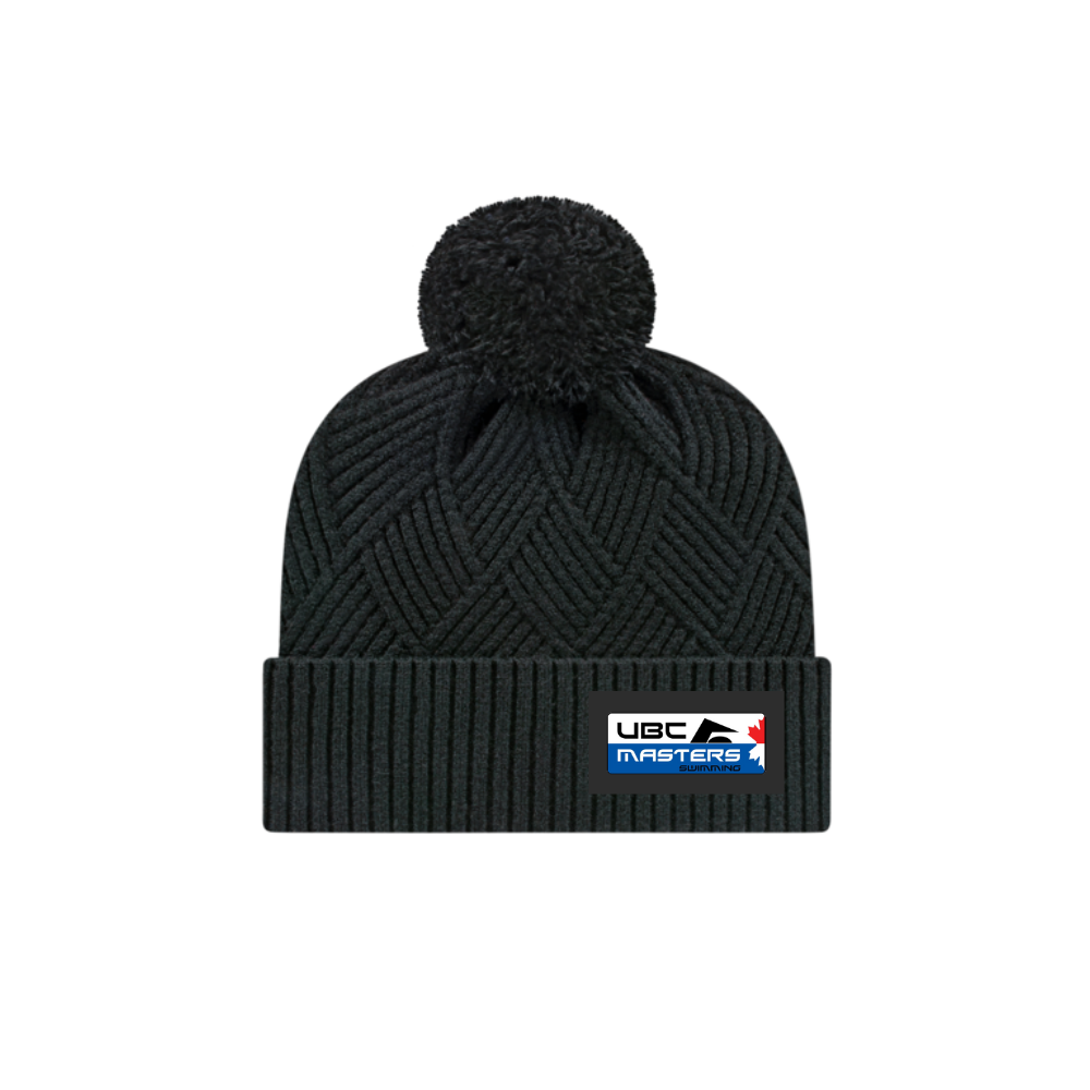 UBC Masters Swim Club Premium Diagonal Weave Pom Toque