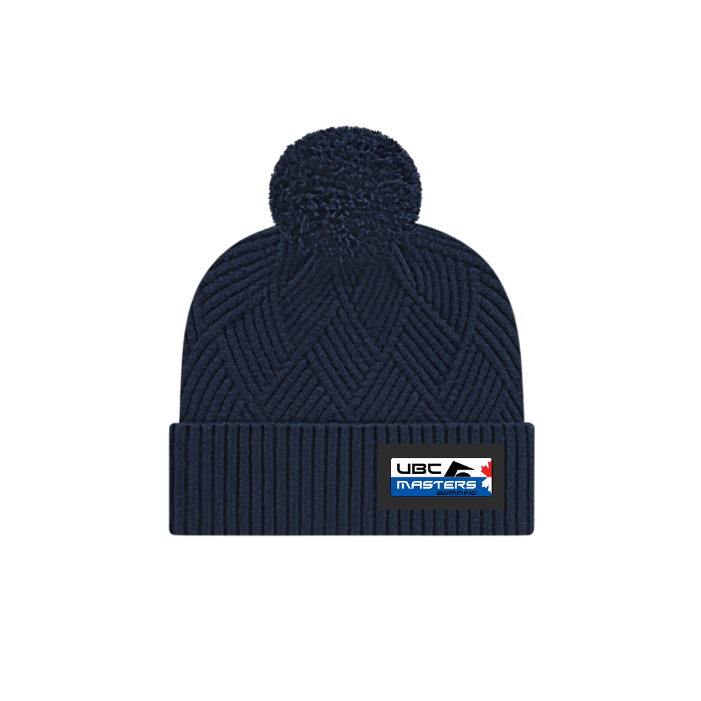 UBC Masters Swim Club Premium Diagonal Weave Pom Toque
