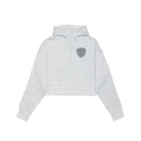 Wildcats Drop Shoulder 1/2 Zip Cropped Hoodie - Embroidered Tone on Tone Left Chest Logo