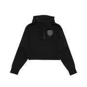 Wildcats Drop Shoulder 1/2 Zip Cropped Hoodie - Embroidered Tone on Tone Left Chest Logo