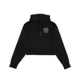 Wildcats Drop Shoulder 1/2 Zip Cropped Hoodie - Embroidered Tone on Tone Left Chest Logo