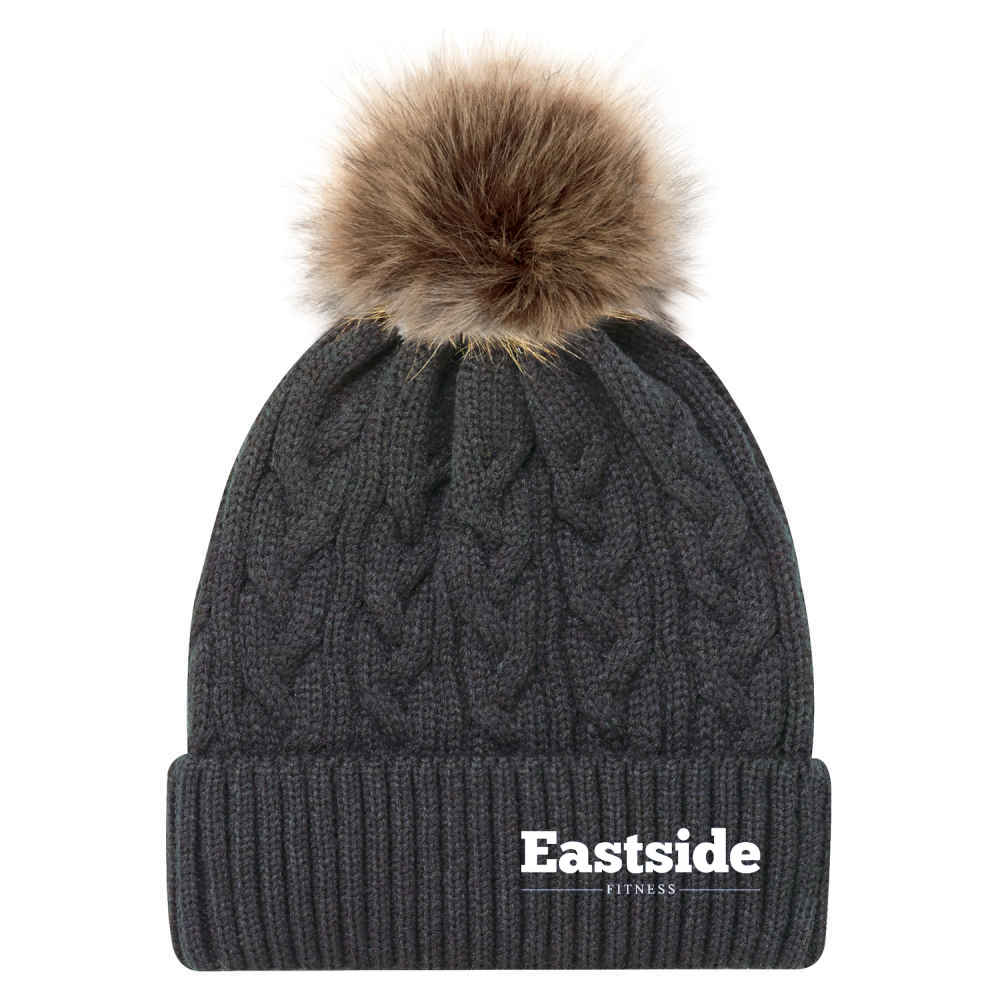 Eastside Fitness Faux Fur Pom Toque