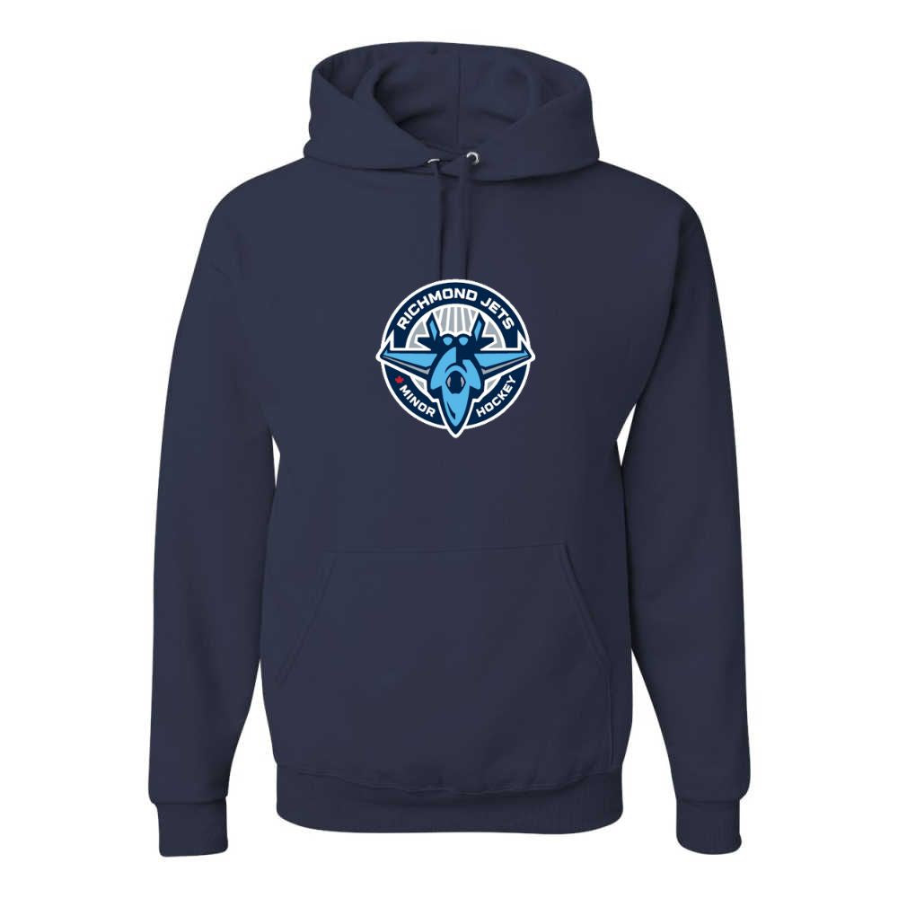 Jets Full Color Embroidered Logo Hoodie - Adult
