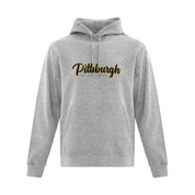 Pittsburgh Passion Hoodie with Vintage Script Logo - Adult