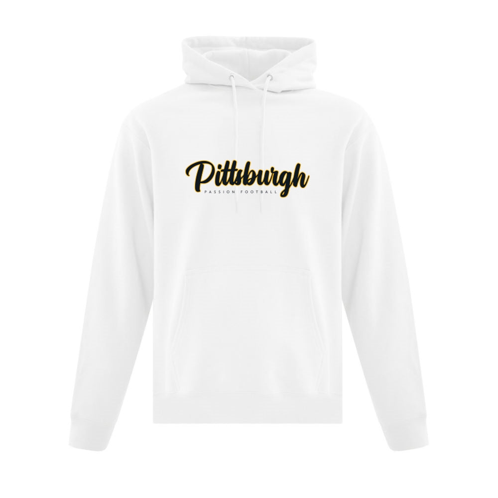 Pittsburgh Passion Hoodie with Vintage Script Logo - Adult