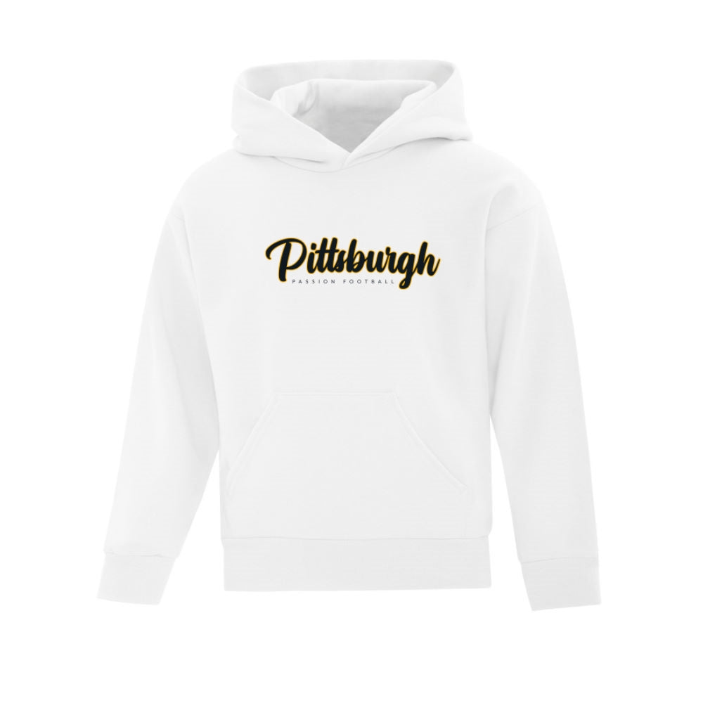 Pittsburgh Passion Hoodie with Vintage Script Logo - Youth