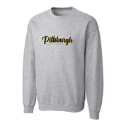 Pittsburgh Passion Crewneck Sweatshirt with Vintage Script Logo - Adult