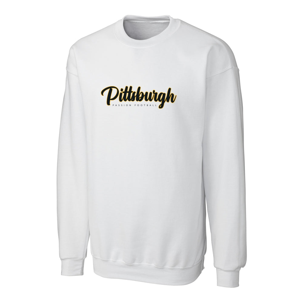 Pittsburgh Passion Crewneck Sweatshirt with Vintage Script Logo - Adult