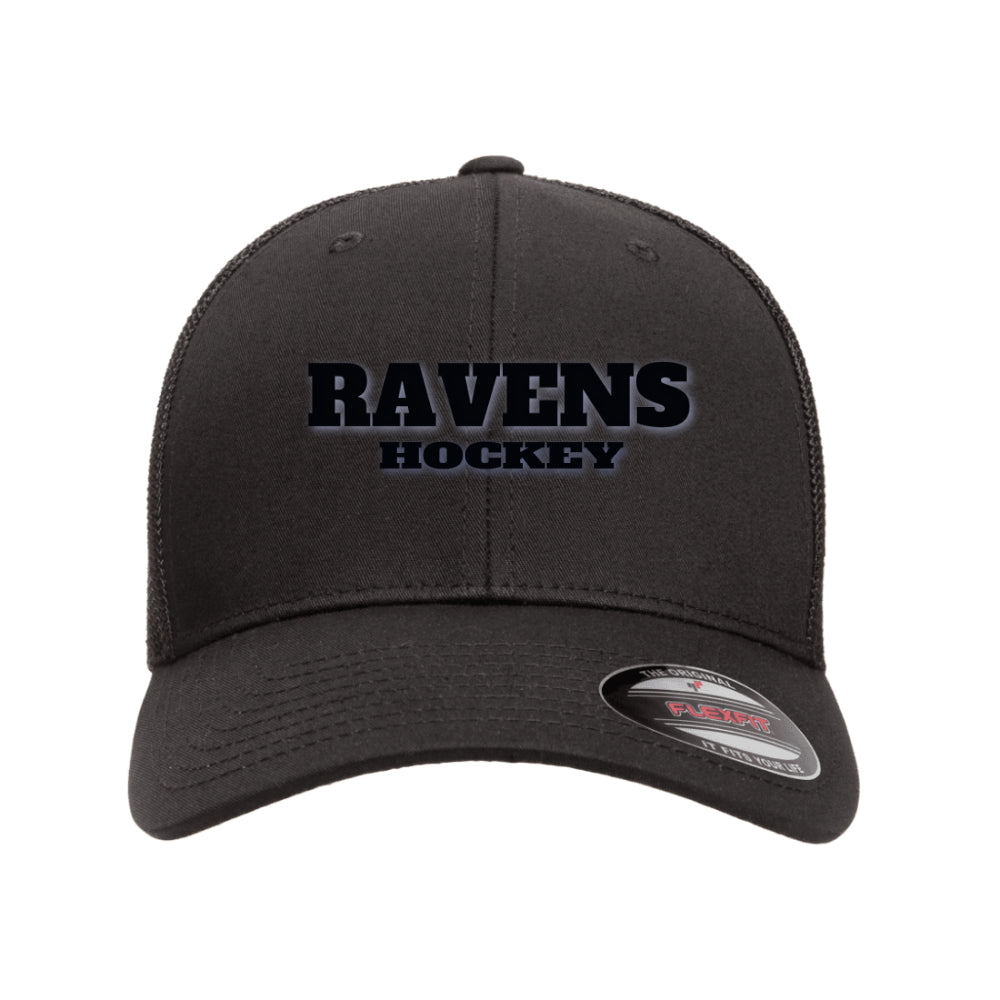 Ravens FlexFit Fitted Mesh  with Puff Logo - Adult